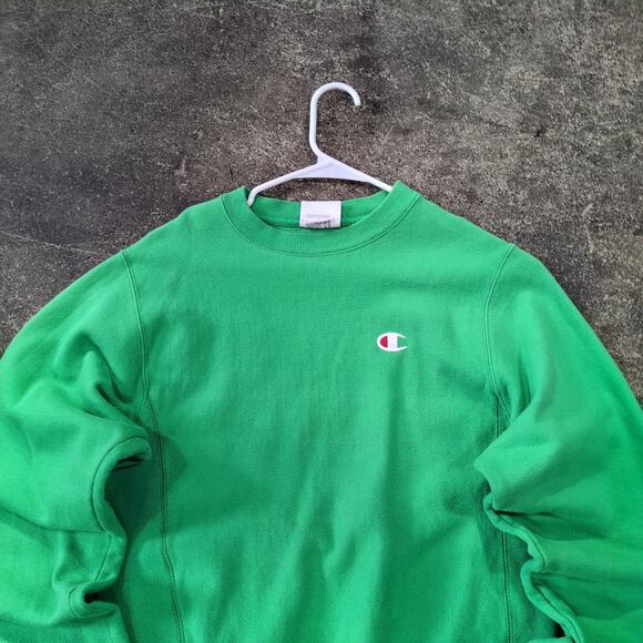 Champion Reverse Weave Sweatshirt Mens XS Green Sweater Pullover Retro Crewneck - Picture 2 of 8
